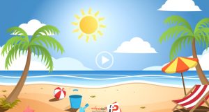 فوتیج کارتونی ساحل دریا مناسب برای استفاده در پروژه های تدوین فیلم مرتبط با کودکان